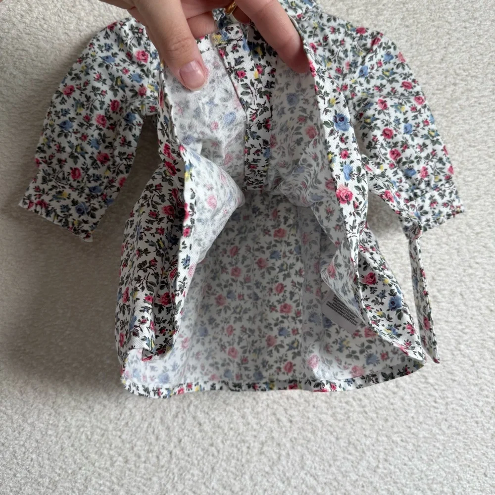 Ralph Lauren Baby Girls White Floral Collar Button Down‎ Belted Dress 3 Months
